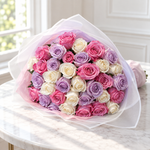 Bouquet - Beautiful Mixed Roses - 36 Stems, Same Day Delivery
