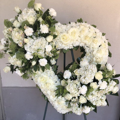 Sympathy White Heart - ART Flowers LA