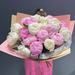 White and Pink Peony Bouquet - ART Flowers LA