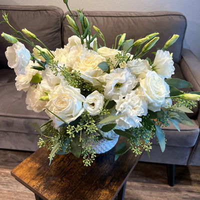 White Flowers Centerpiece - ART Flowers LA