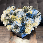 Blue and White Heart - ART Flowers LA
