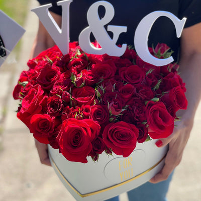 Monogram Roses Box - ART Flowers LA