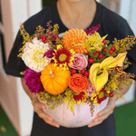 Pink Pumpkin with Flowers - ART Flowers LA