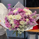 Purple and White Bouquet - ART Flowers LA