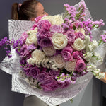 Purple and White Bouquet - ART Flowers LA