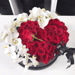 Red Roses and White Orchids - ART Flowers LA