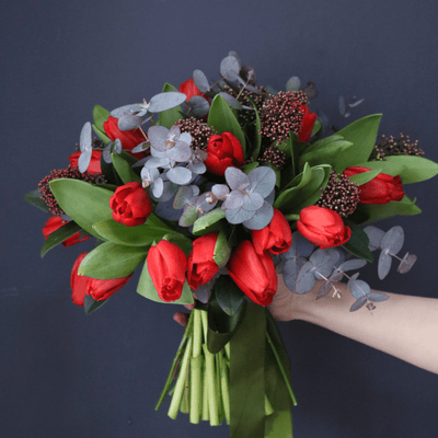 Red Wedding Bouquet - ART Flowers LA