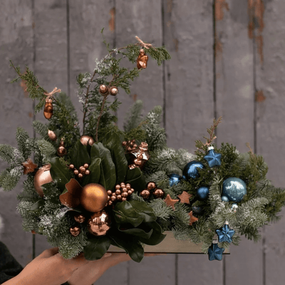 Silver and Blue Centerpiece - ART Flowers LA