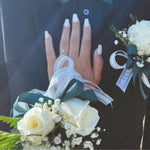 White Rose and Green Ribbon - ART Flowers LA