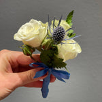 White Roses and Blue Ribbons - ART Flowers LA