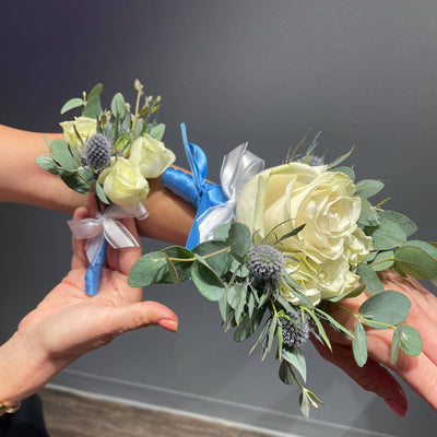 White Roses and Eucalyptus - ART Flowers LA