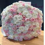 150 White and Pink Roses - ART Flowers LA