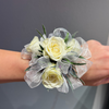 White and Blue Flowers with Sparkling Ribbon