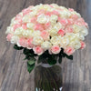 75 White and Pink Roses - ART Flowers LA