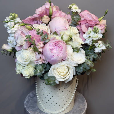 Peony Flower Arrangement in a box - ART Flowers LA