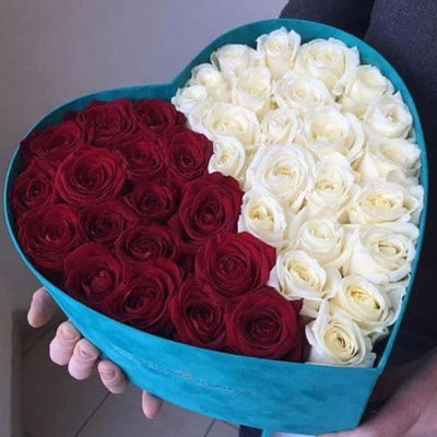 Red and White Heart - ART Flowers LA