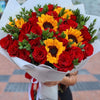 Red Roses and Sunflowers - ART Flowers LA