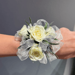 White and Blue Flowers with Sparkling Ribbon - ART Flowers LA