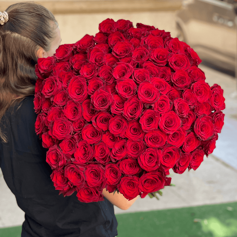 100 Red Roses - ART Flowers LA