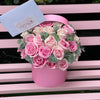 Pink Roses in a Pink Box