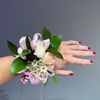 Flowers and Greenery, Pink Ribbon Corsage