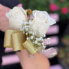 White Roses and Gold Ribbon