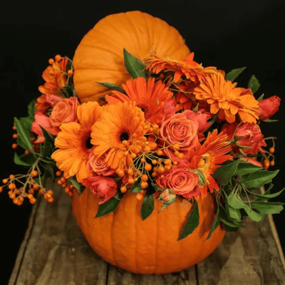 Orange Floral Pumpkin - ART Flowers LA