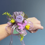 Purple and Yellow Corsage - ART Flowers LA