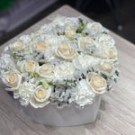 White Flowers Heart Box - ART Flowers LA